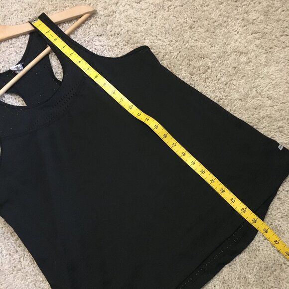 Athletic Works Black Womens Two Fabric Mesh Dri More Tech Racerback Tank Top - Picture 13 of 13